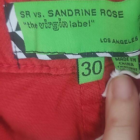 💲2️⃣0️⃣ Bundled ✔️Linen Blend Sandrine Rose Boutique sz 30 Red Pants - Picture 12 of 17